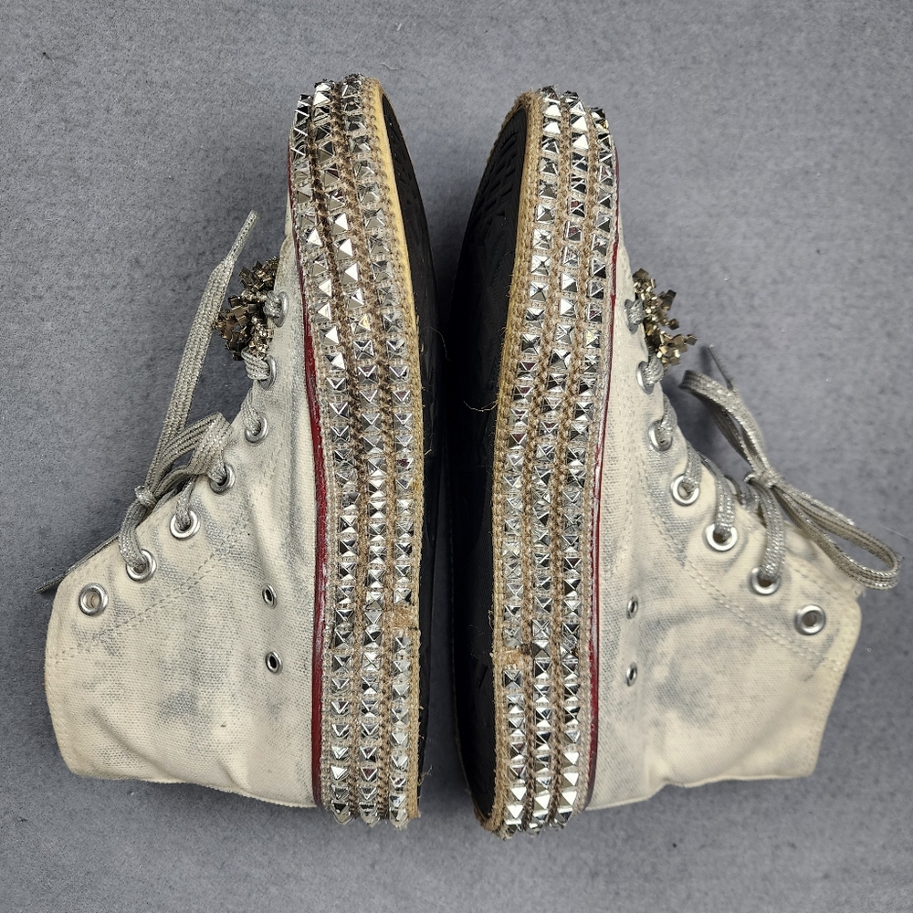 Nan-Ku Shoes Free People White Cruise Studded Hi Top Sneakers Size 36 - Picture 5 of 10